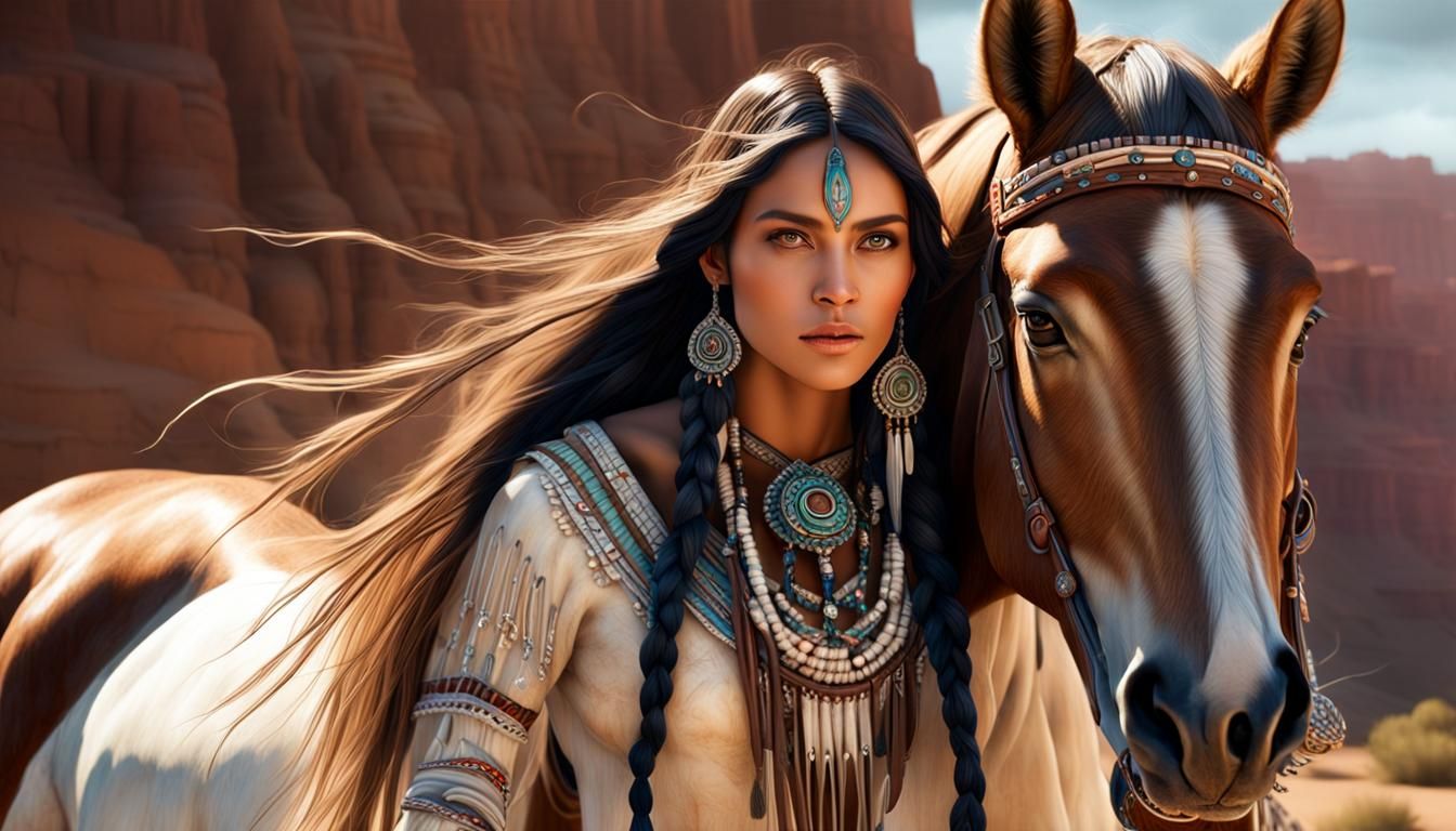 beautiful native American, not enhanced - AI Generated Artwork ...