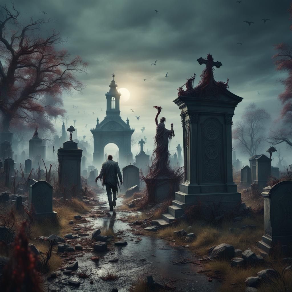 Graveyard AI Generated Artwork NightCafe Creator