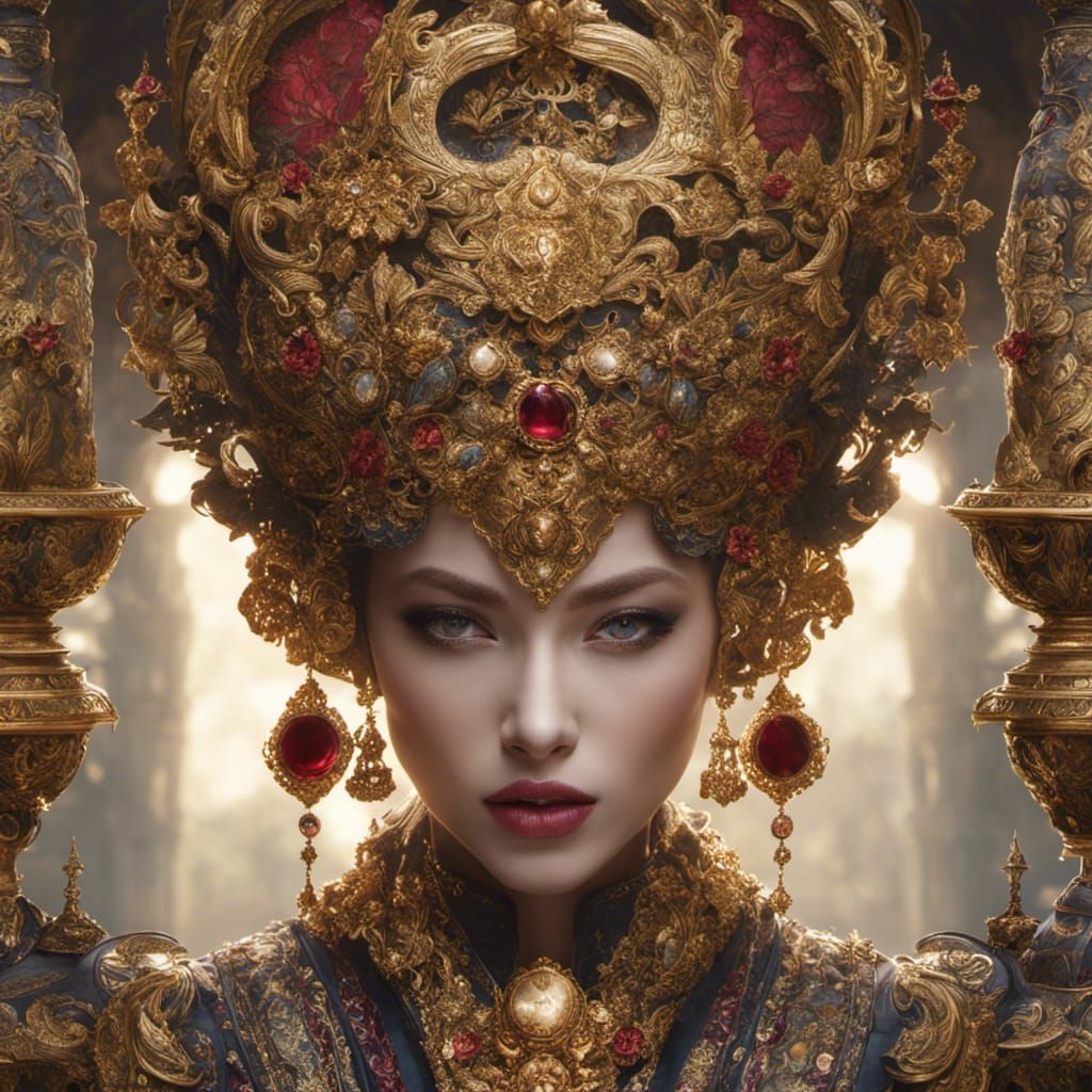 An Evil Villain (Cinderella)  pink and gold, Leng Jun, Ambrosias Bossaert       by @Bob