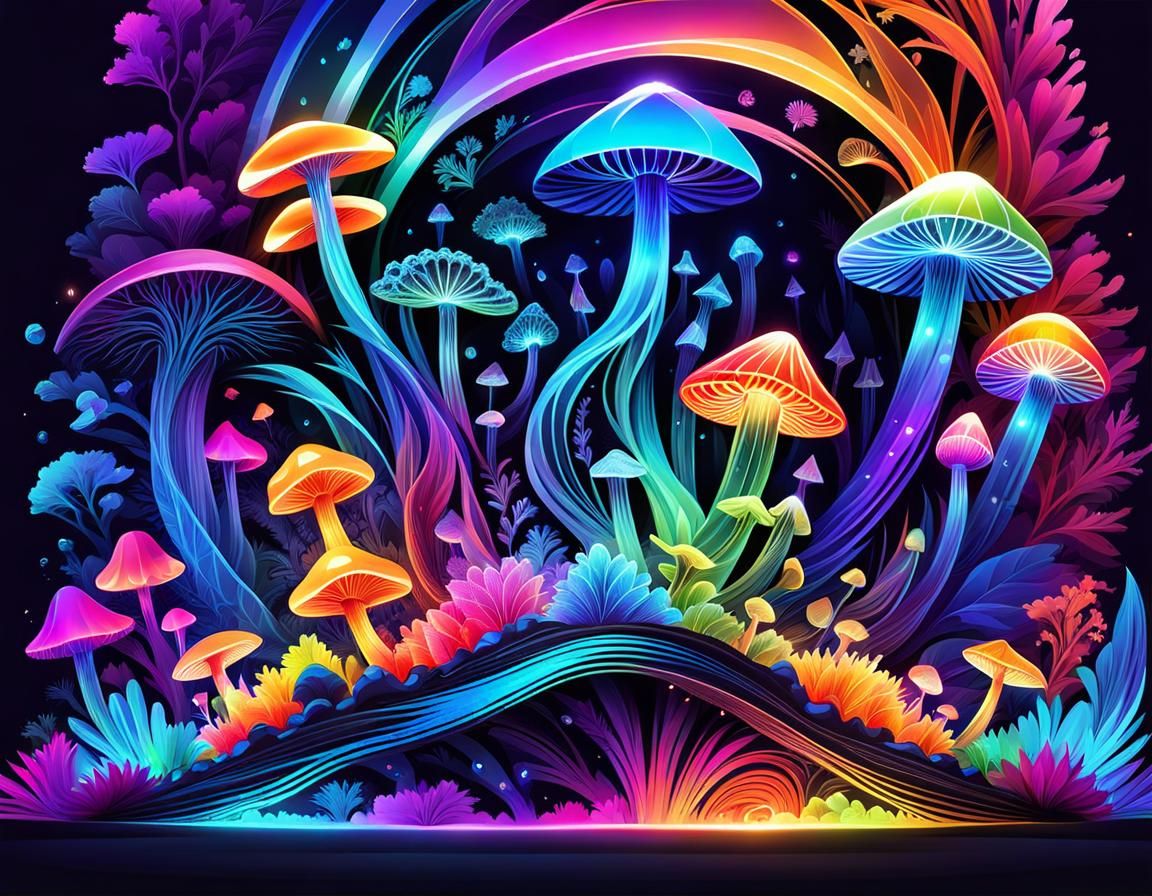 dancing mushrooms - AI Generated Artwork - NightCafe Creator