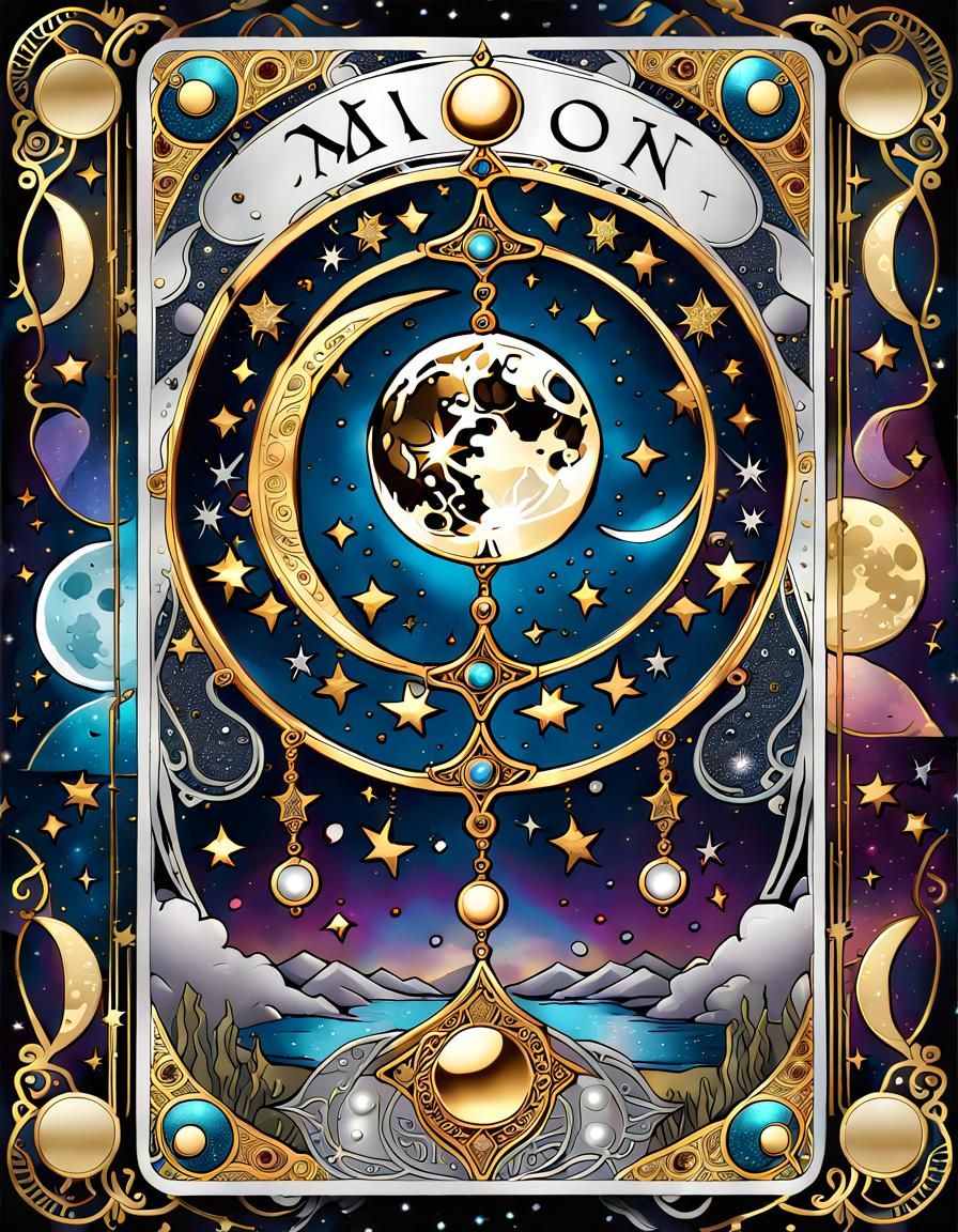 Tarot Card "The Moon" AI Generated Artwork NightCafe Creator