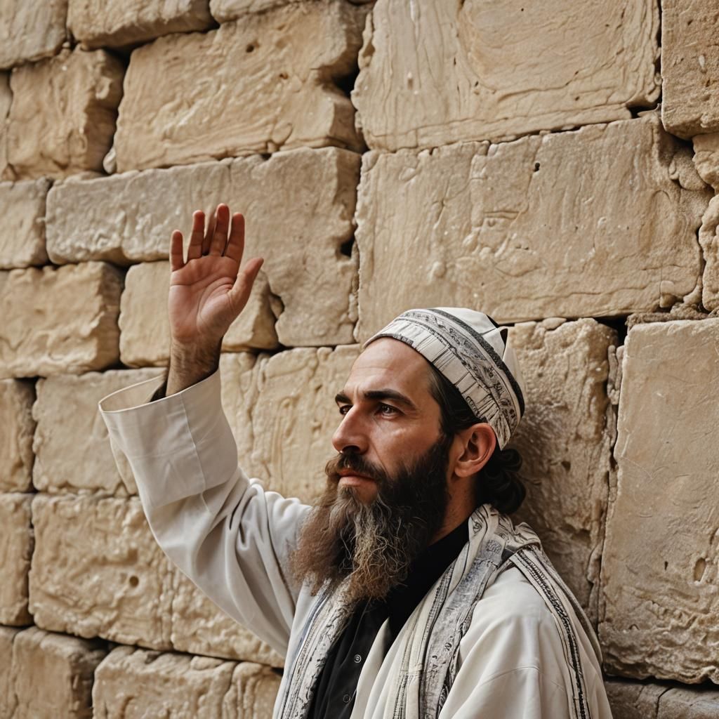Jewish Man Praying at the Western Wall
