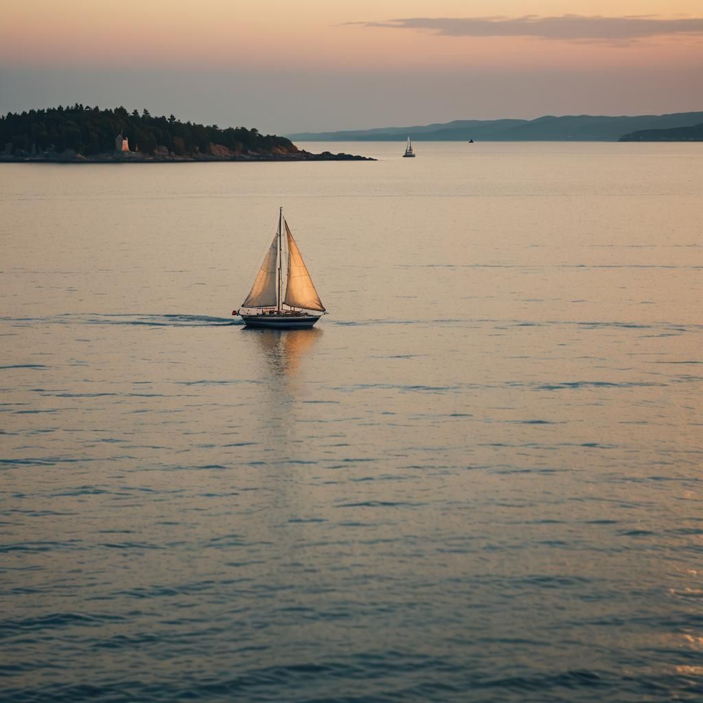 Sailboat at Sunset: Nautical Landscape Photography