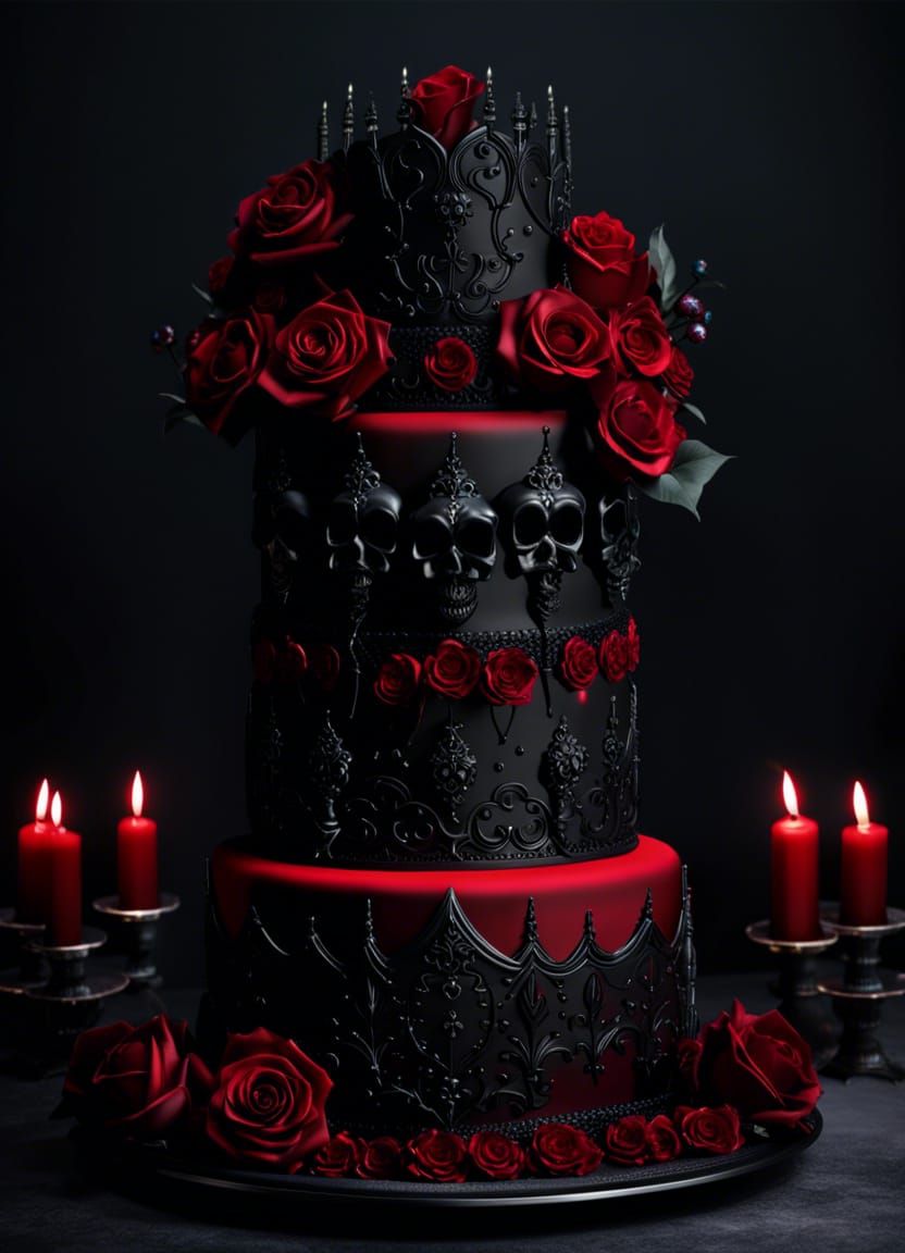 Gothic wedding cake   by @RoseKnight