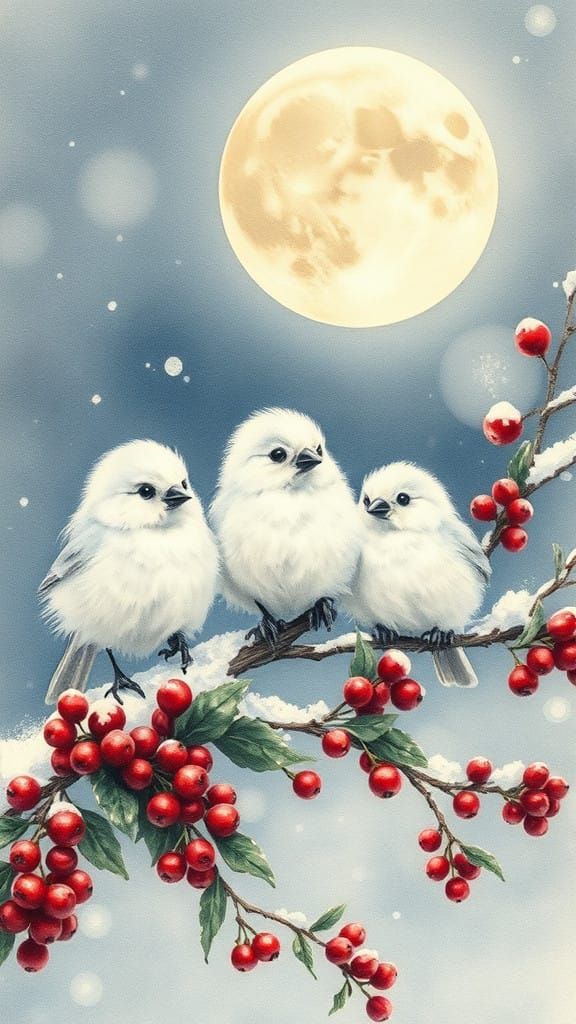 Whimsical Waterhouse-Inspired Winter Scene in Delicate Water...