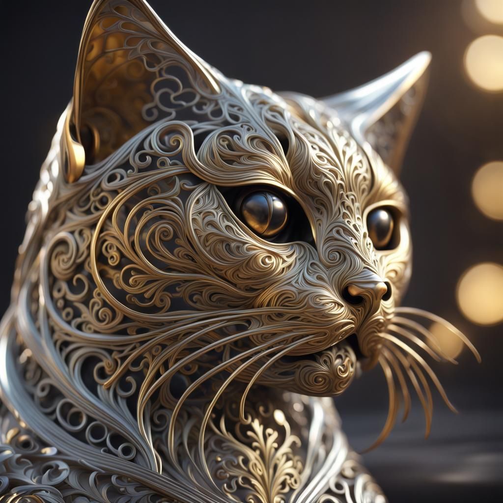 Filigree cat sculpture  by @Maroochy