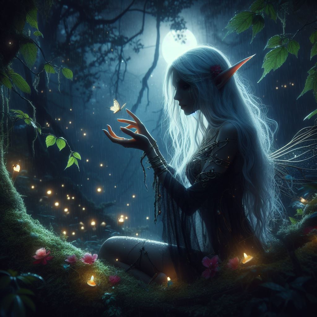 Dark Elf in Night Forest - AI Generated Artwork - NightCafe Creator