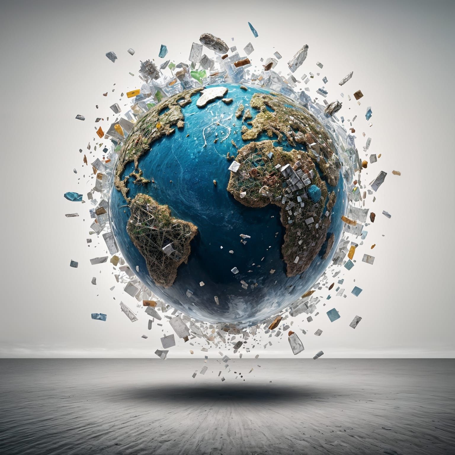 The camera is stationary. The planet rotates a full revolution on its axis. Everything spins faster and faster, and the planet and the other...