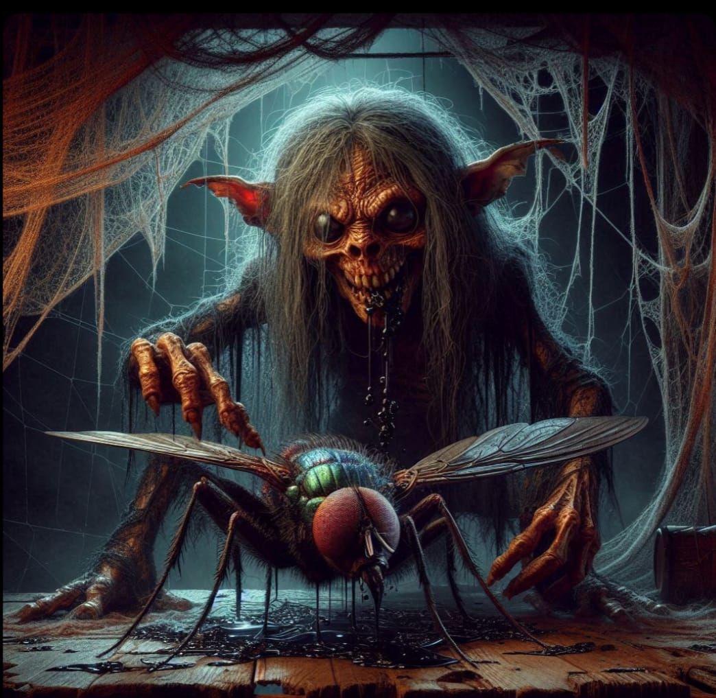 Hungry Troll And Scared Fly
