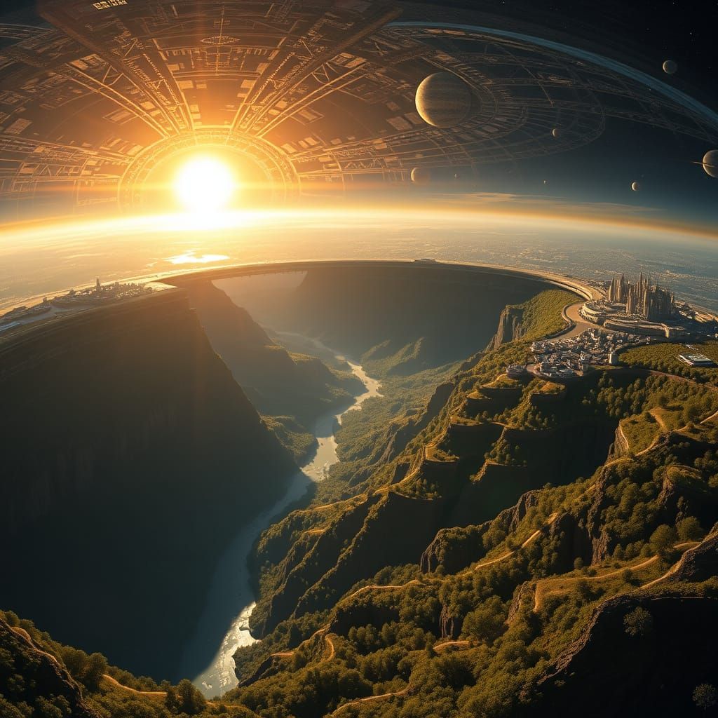 Gigantic Star-Captured Megastructure in Infinite Scale
