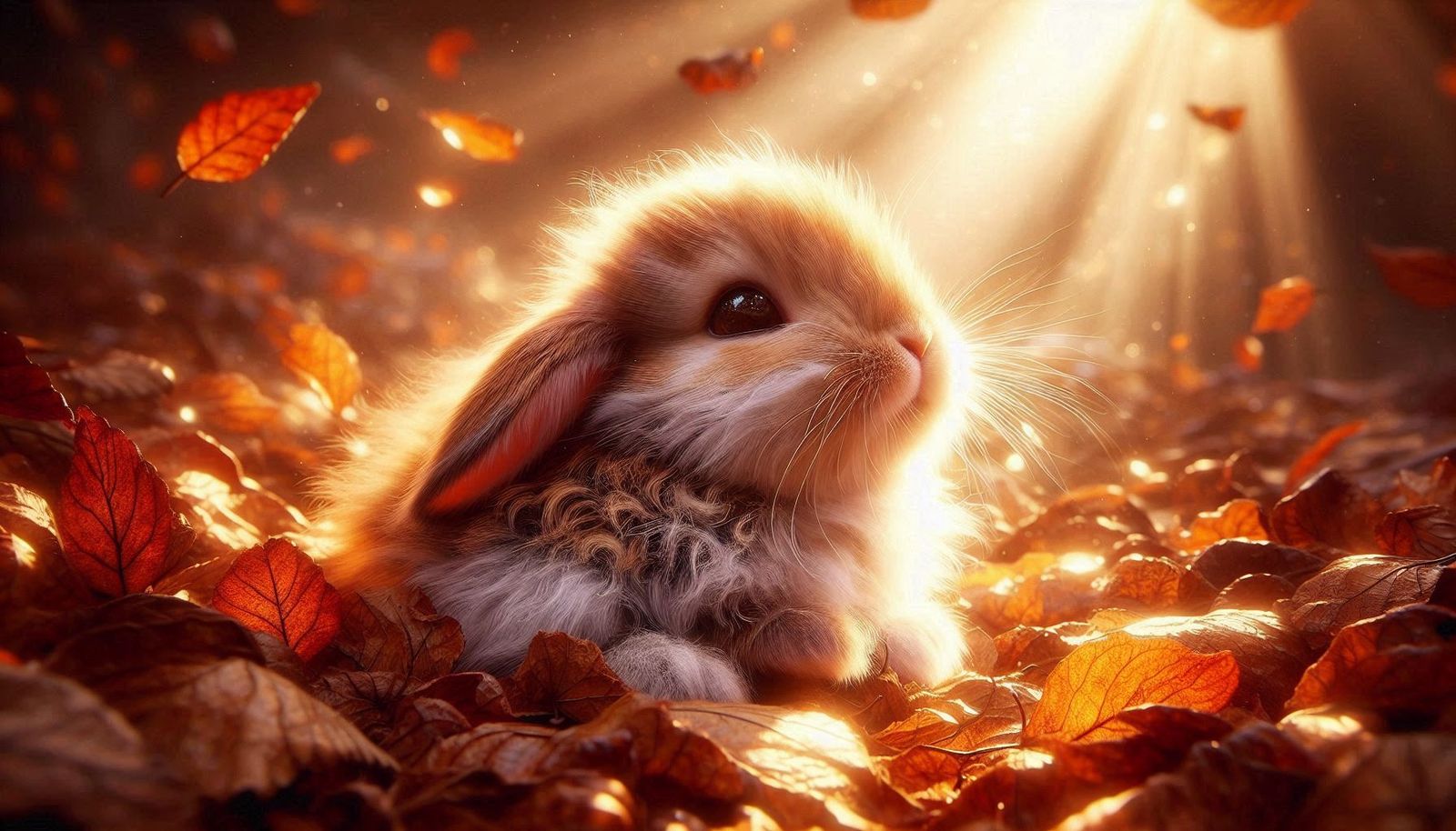 Cute Bunny in Autumn