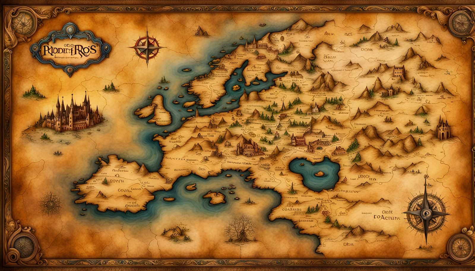 Ancient Parchment Map AI Generated Artwork NightCafe Creator