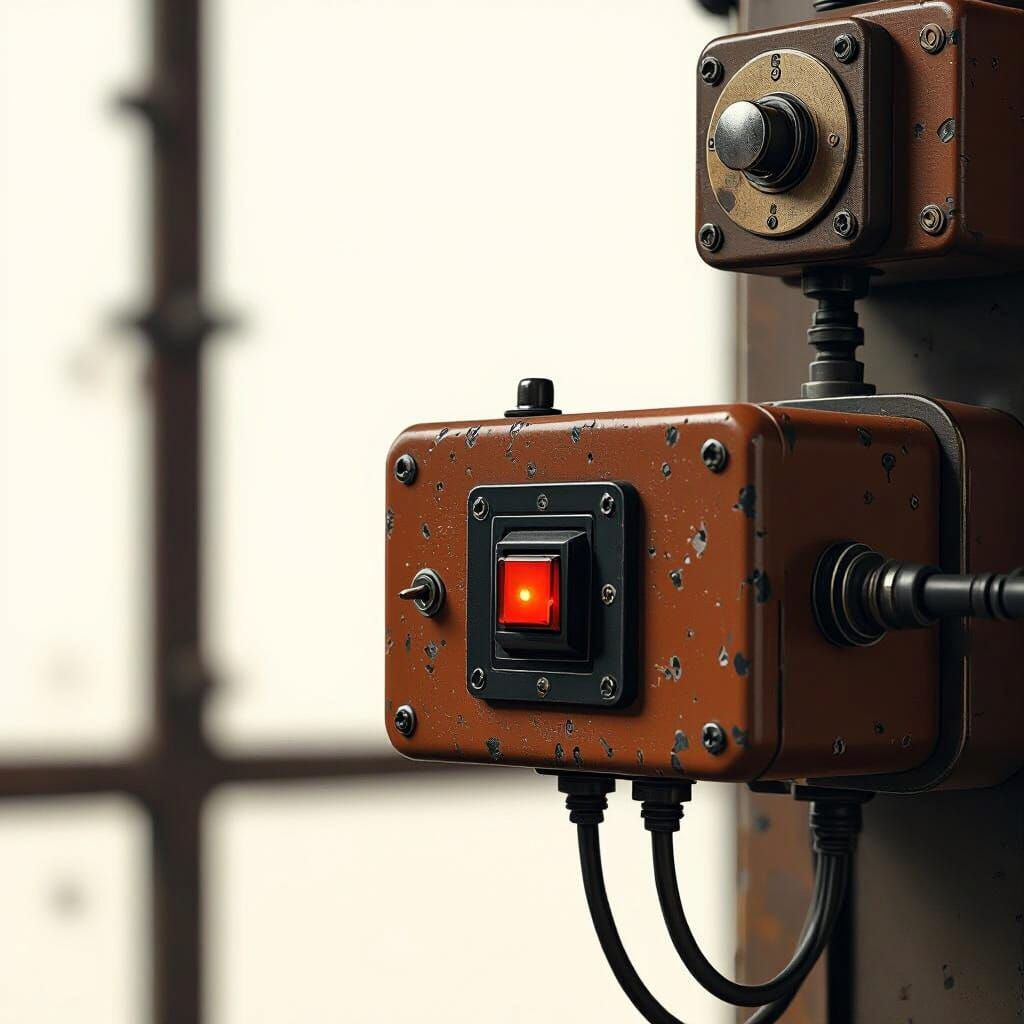 Vintage Electric Machine with Mechanical Switch as Matte Pai...