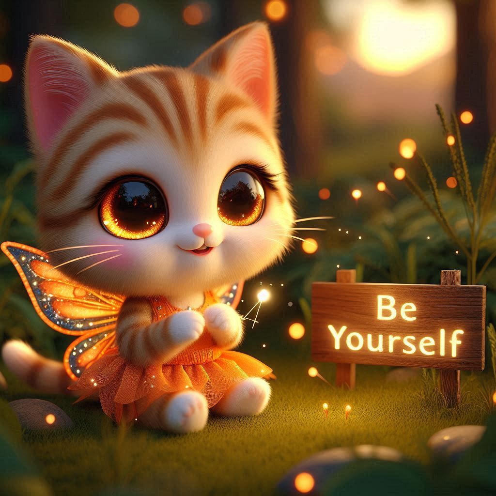 I'm a cutie patootie! STAY POSITIVE FAIRY CAT 59