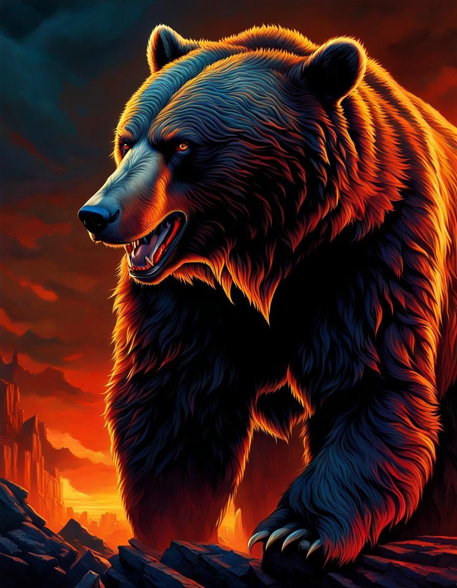 Dire were Bear::blooded tattered fur:: sharp claws::twilight...