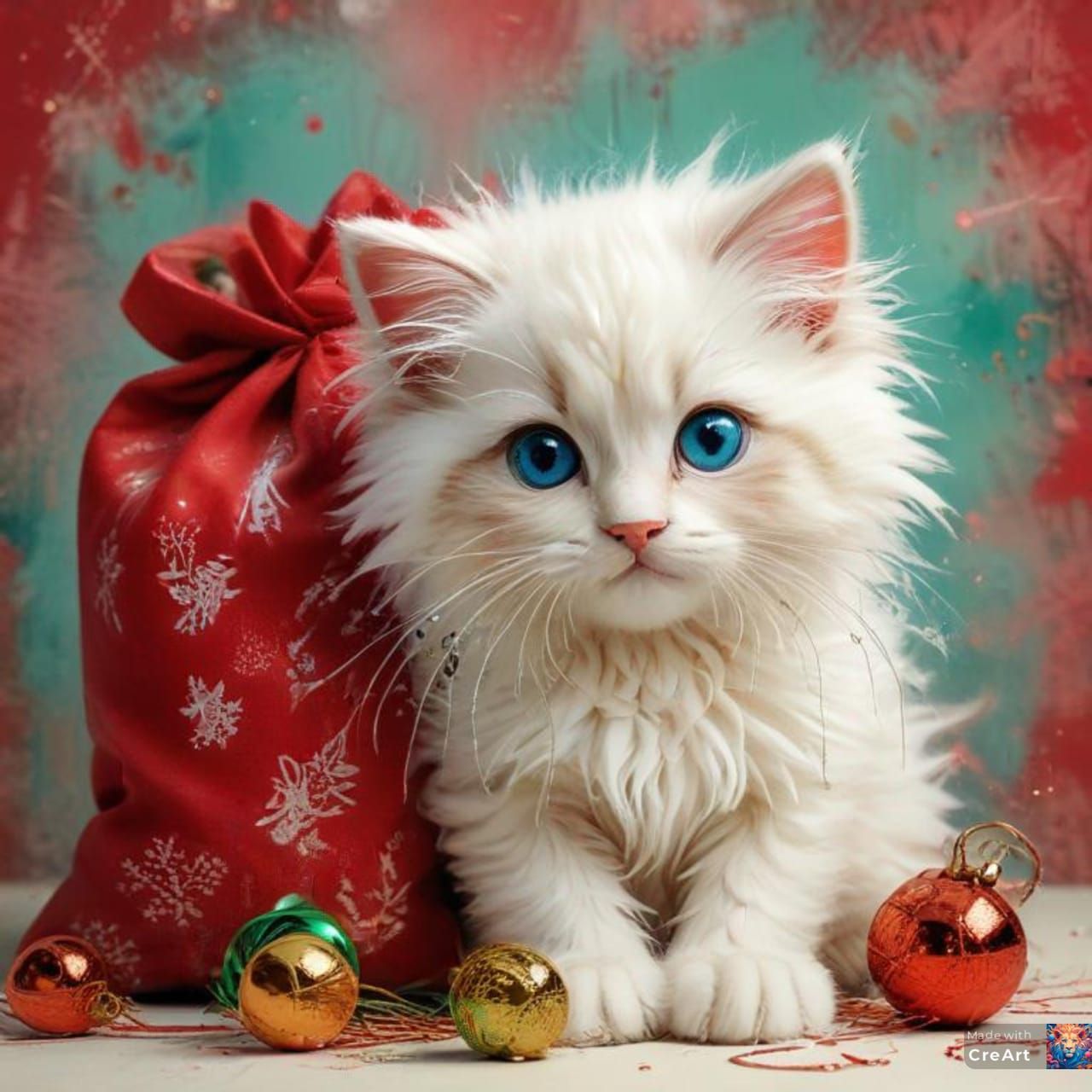 Kitties in Santa Bag