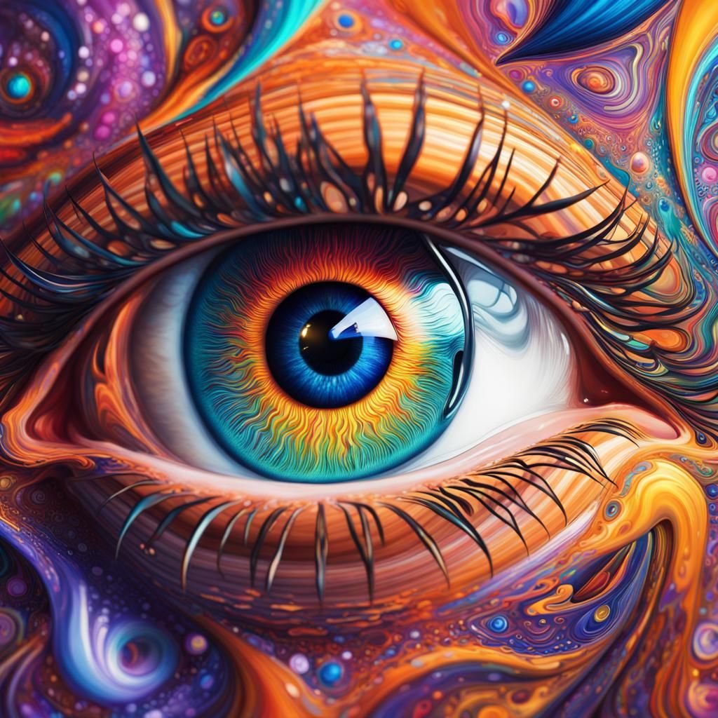 Psychedelic Eye- Hyperreal - AI Generated Artwork - NightCafe Creator