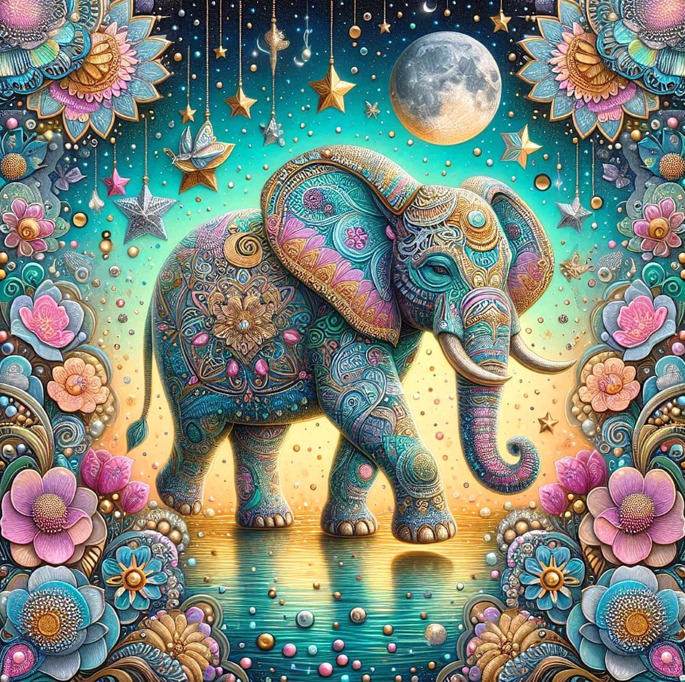 Fantasy Floral Elephant