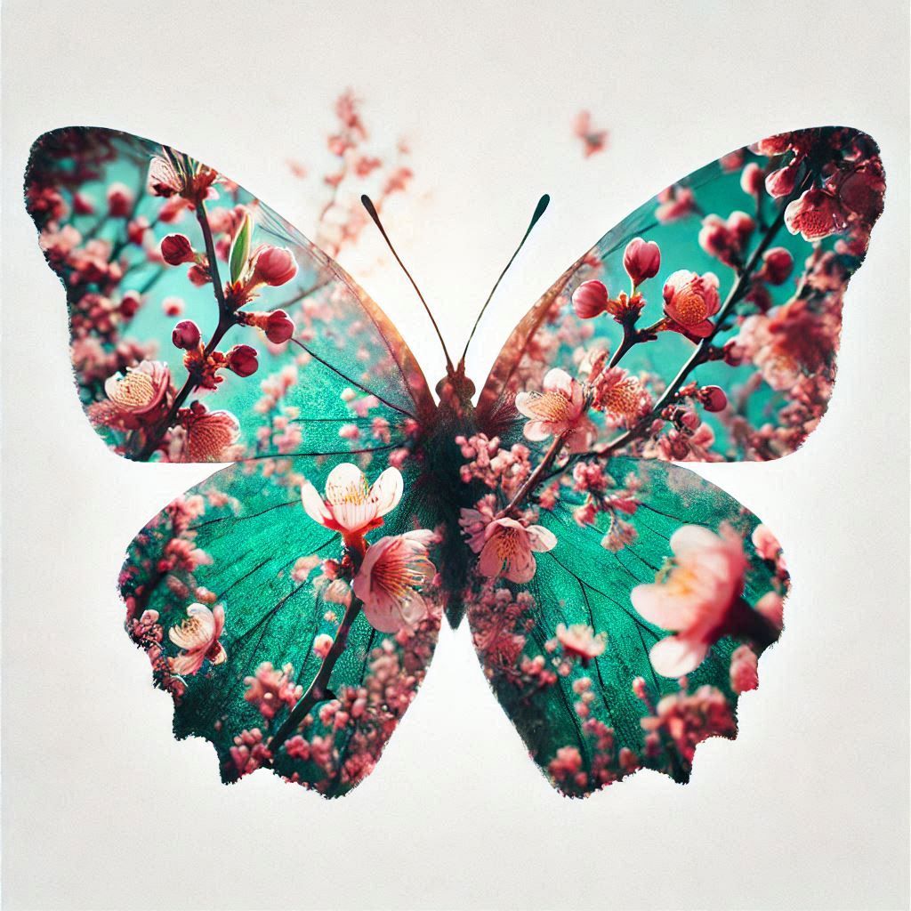 double exposure beautiful fantasy DALL-E 3 portrait landscape..