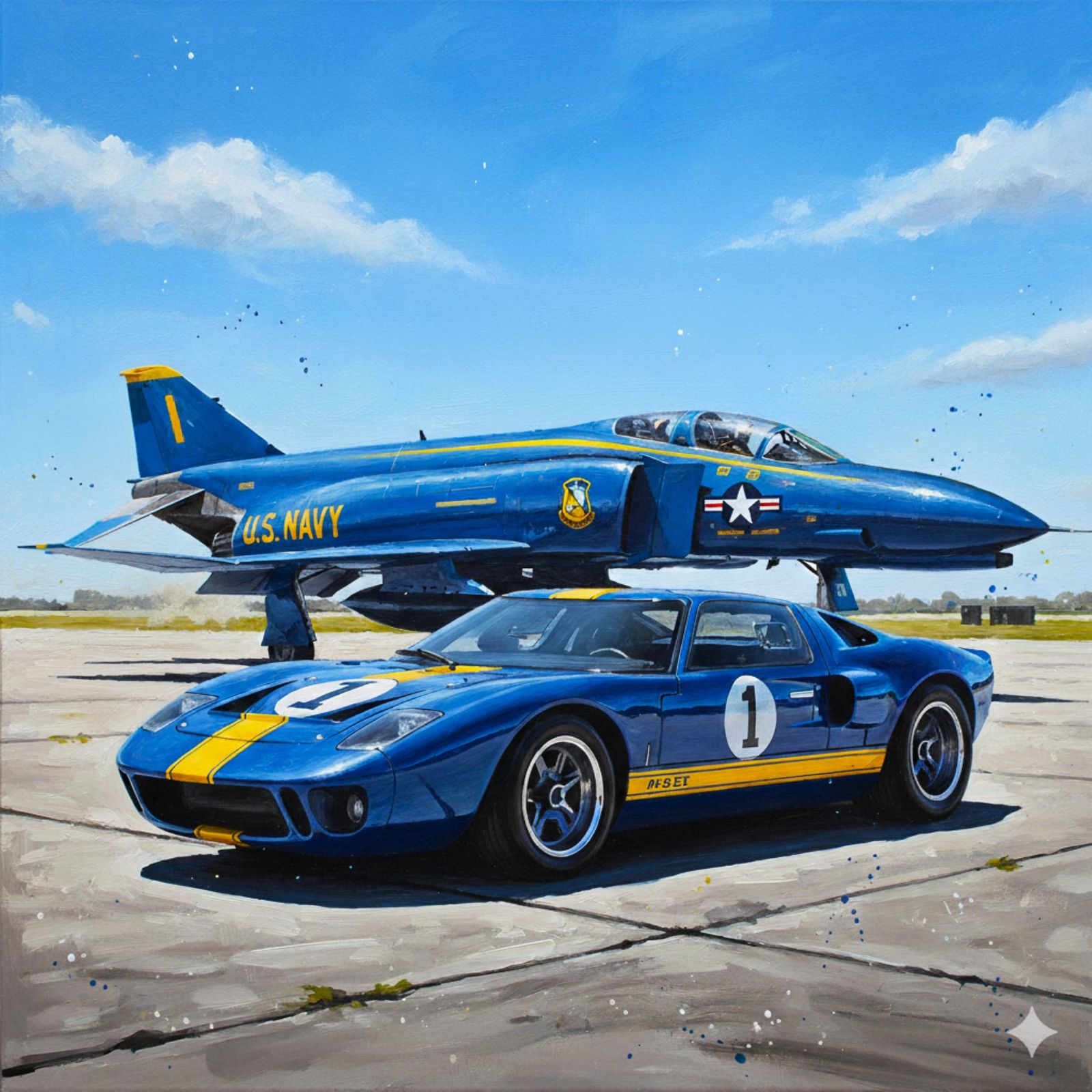 American Muscle: Blue Angel F-4 Phantom II and Ford GT40 (wi...