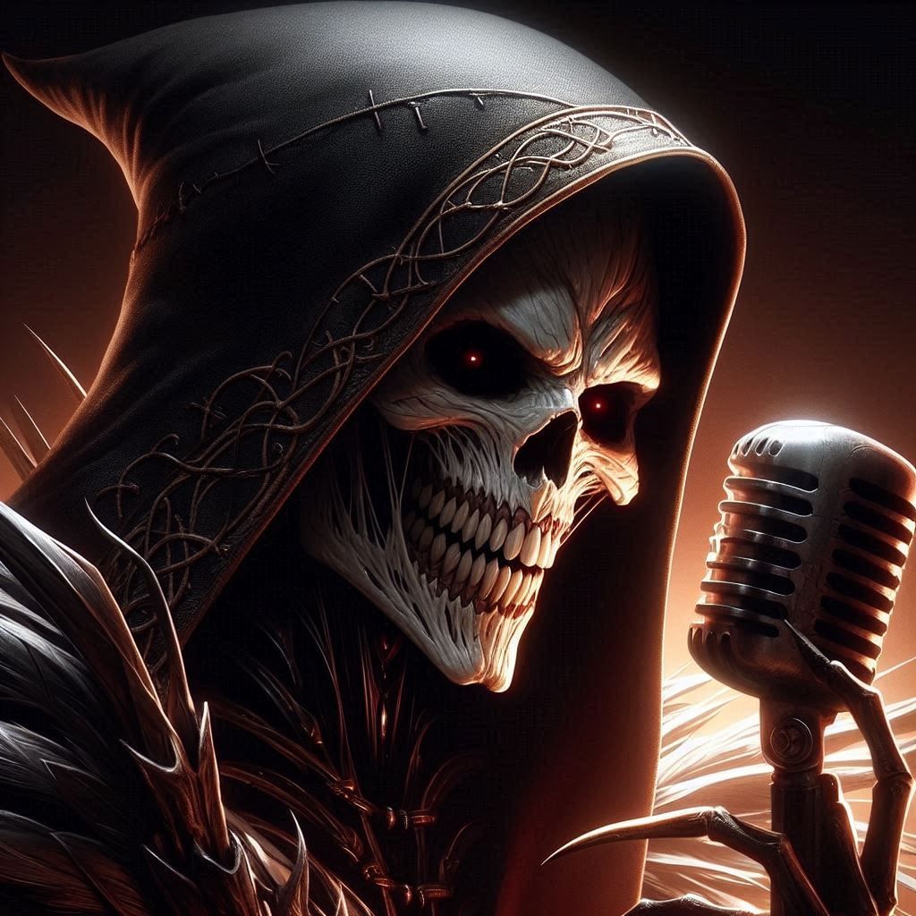 A sneering grin, the voice of my reaper chanting softly the ...