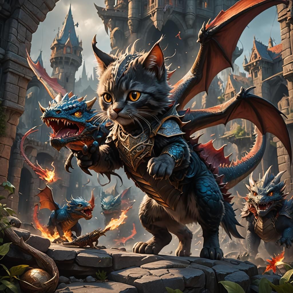 Kitten Killing Dragons: Fantasy Concept Art