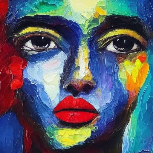 Lighthouse in Stormy Bay, Expressionist Oil Painting