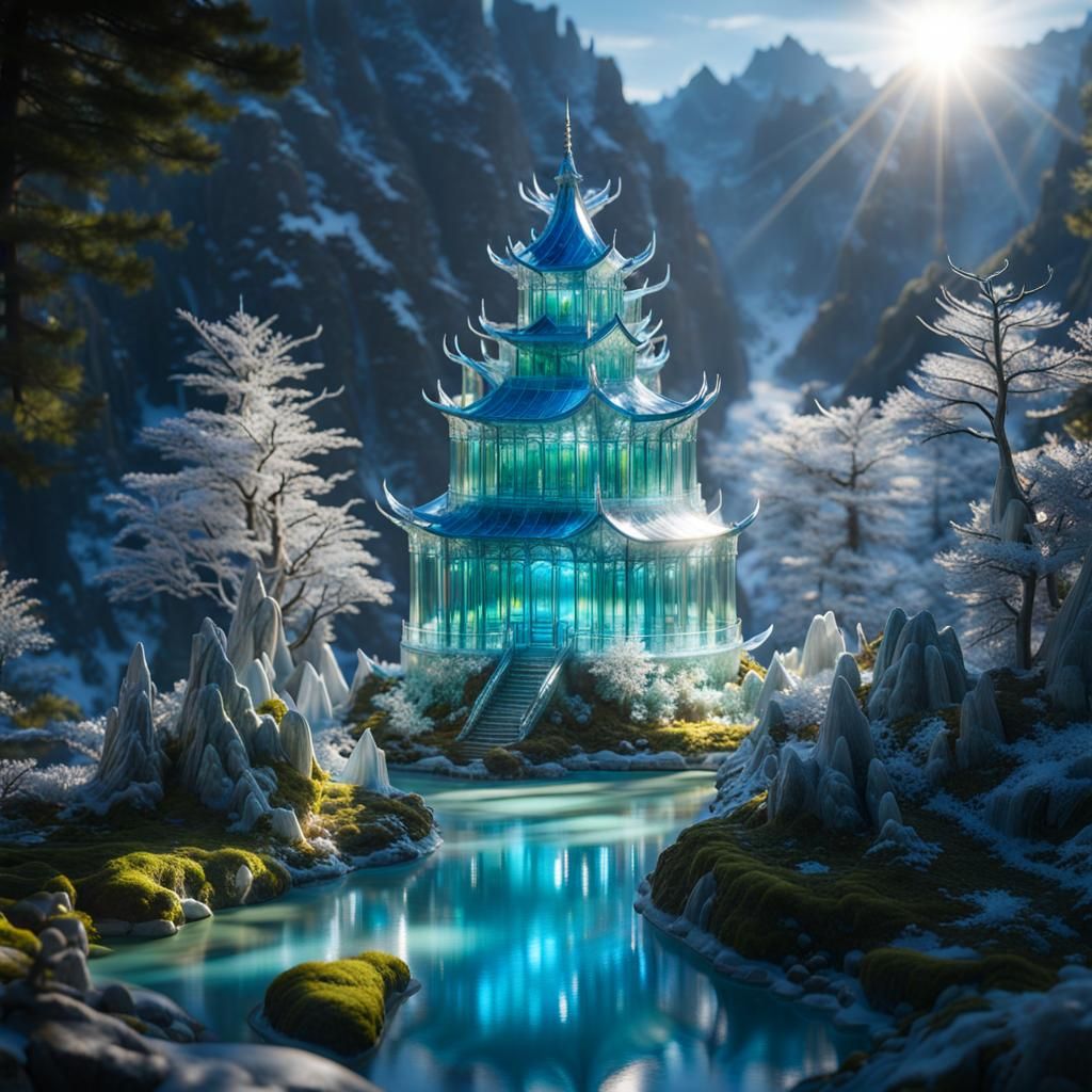 Palace made of glass - AI Generated Artwork - NightCafe Creator