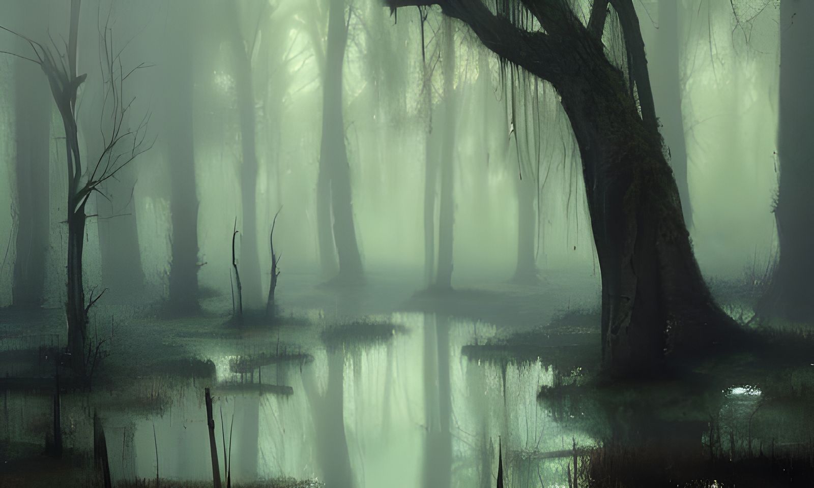 Trees in the Swamp 03 - AI Generated Artwork - NightCafe Creator