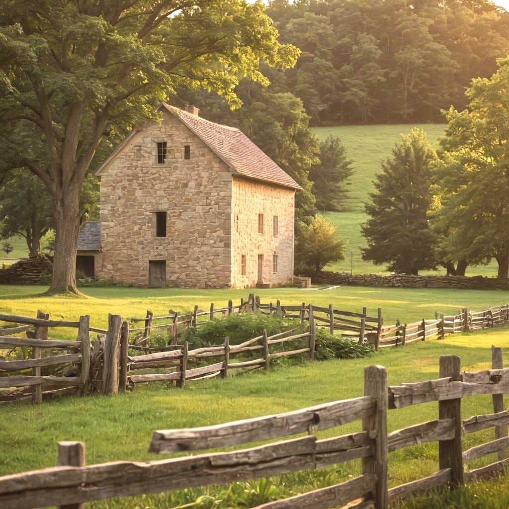 Lancaster County Pennsylvania, circa 1770, limestone bank barn