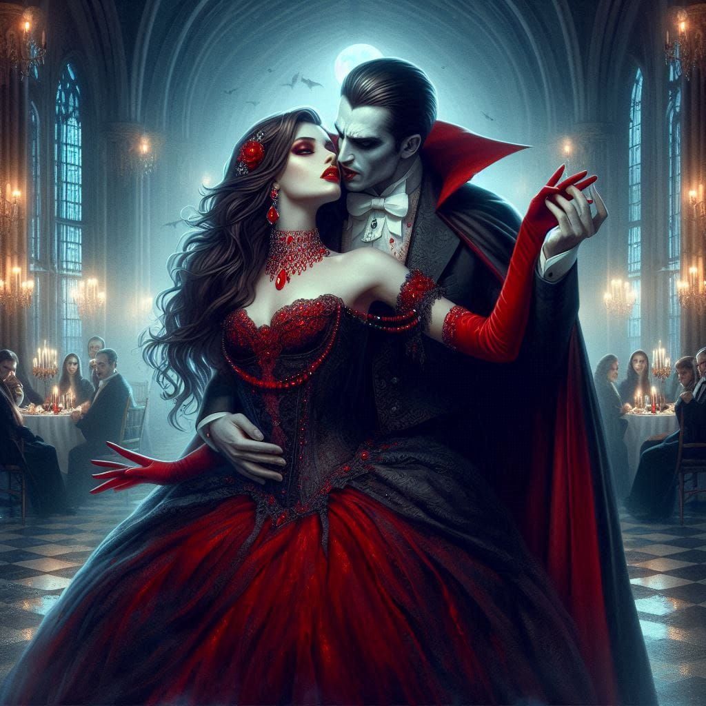 Vampire Halloween Ballroom Dance Moonlight