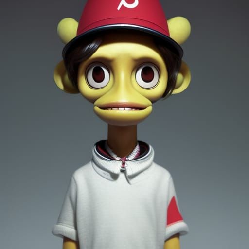 anthropomorphic character portrait, cartoon it COOL BOY, ret...