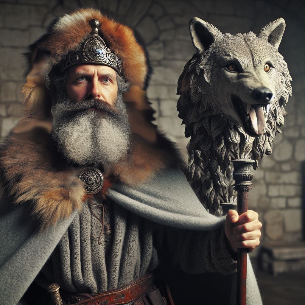 Deceneus Priest of Zamolxis with dacian war standard