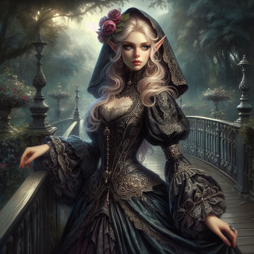 Damask Mourning Gown