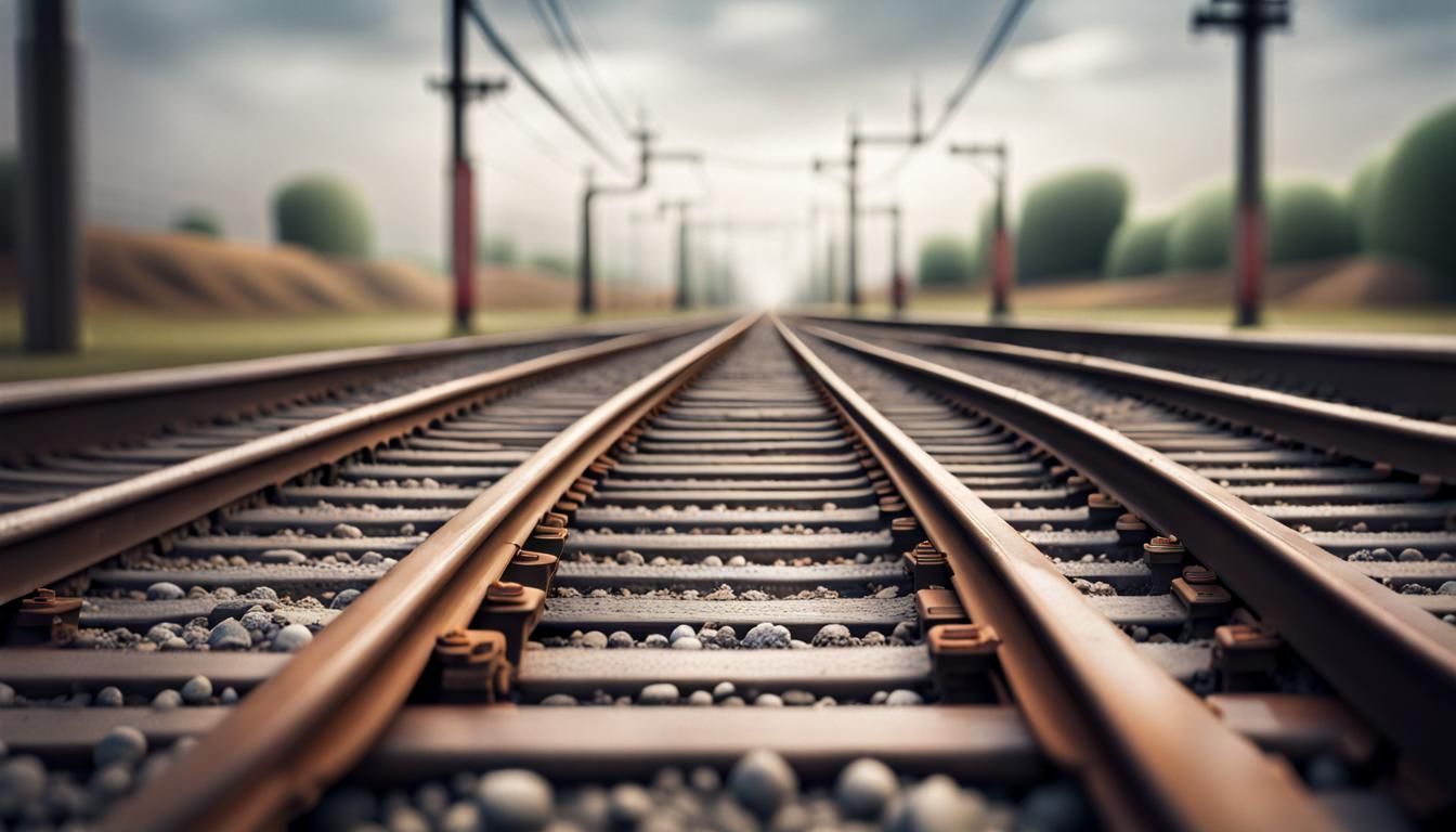 view of a railway track layers , photography 32k, hyper realistic, intricate detail, hyper