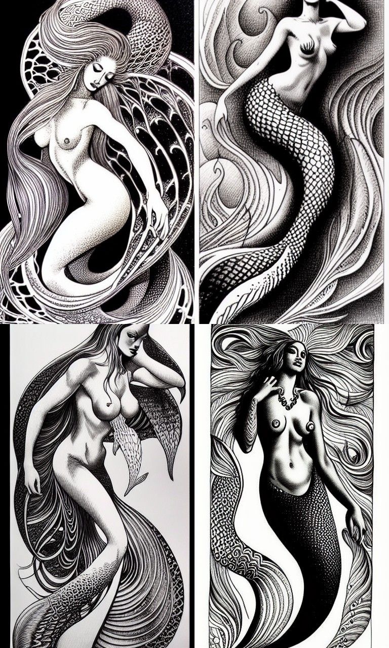 fine lined black ink hyperdetailed intricate drawing of an e...
