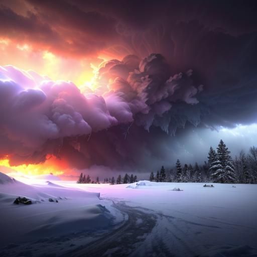 Angry weather: Aesthetic snow apocalypse:The howling wind blizzard that ...