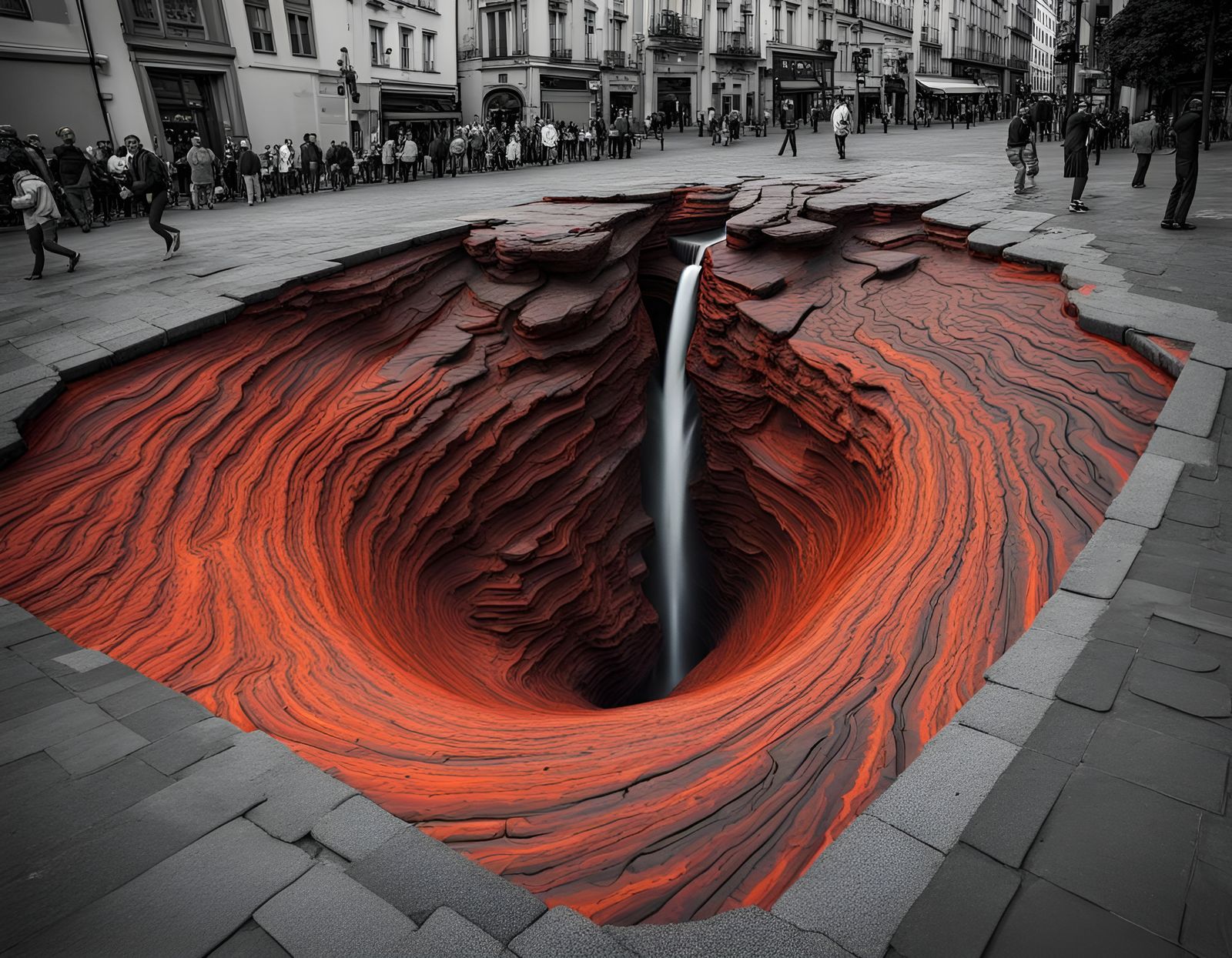 Street art lava pit
