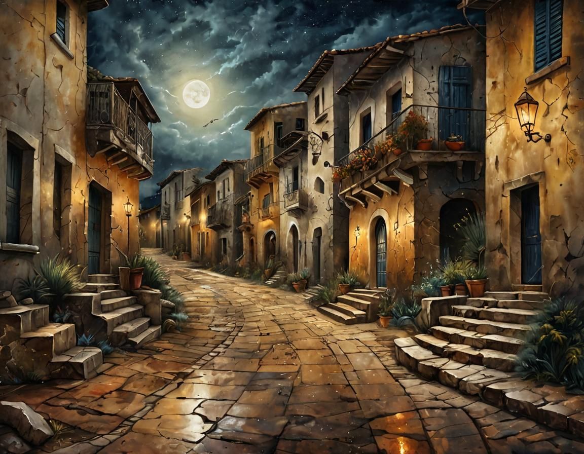 Old street in a small mediterranean town  by @Adab Sur Dum