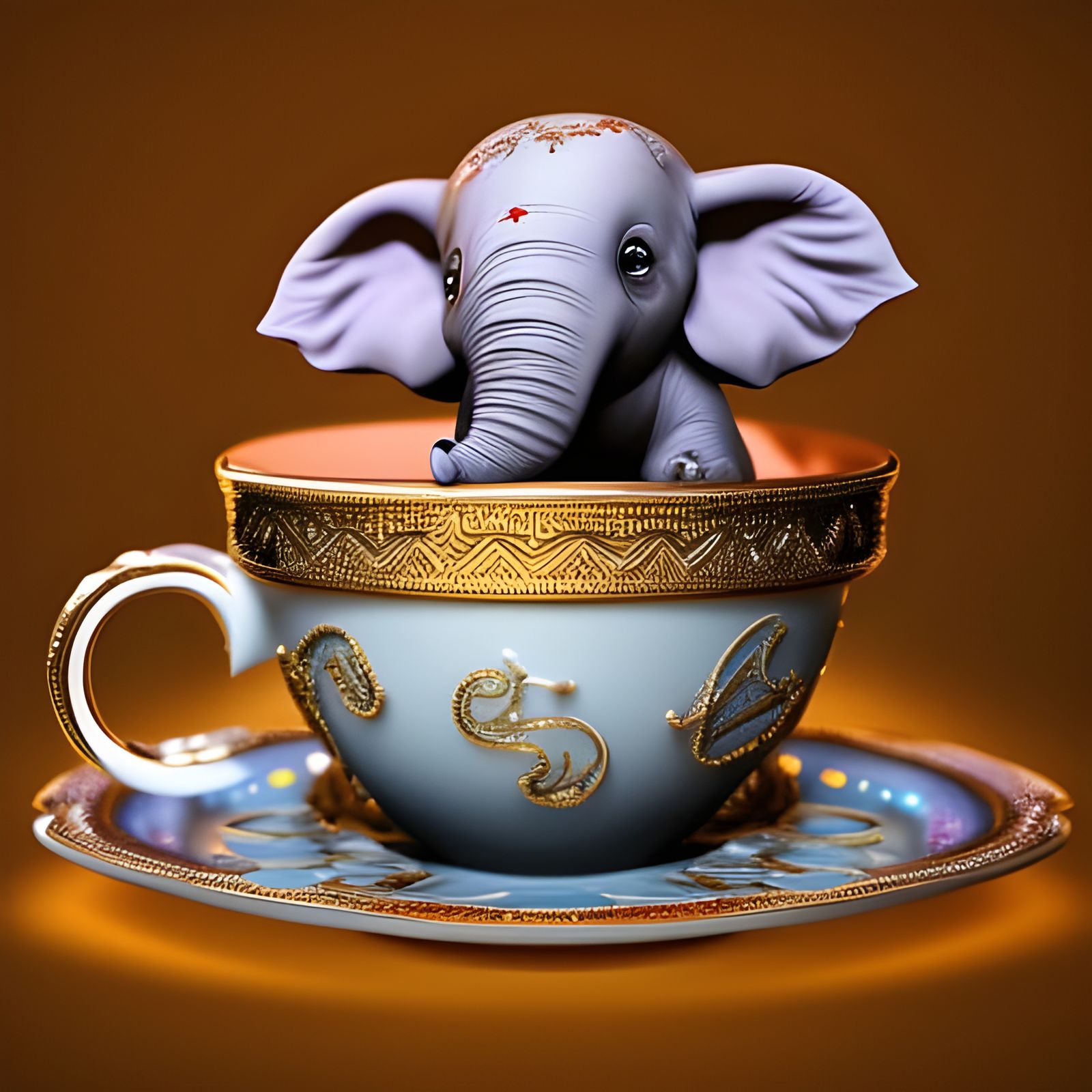 Teacup Elephant AI Generated Artwork NightCafe Creator