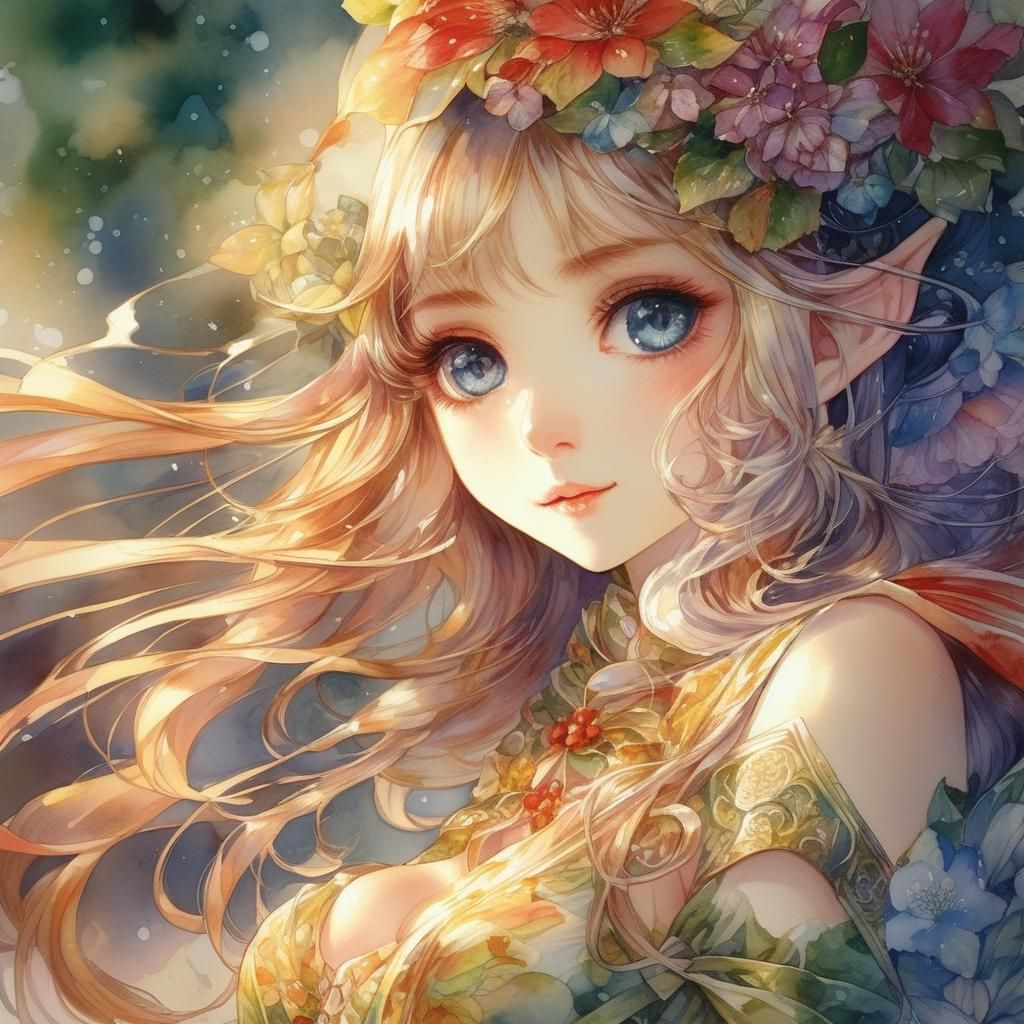 Elf with floral tiara