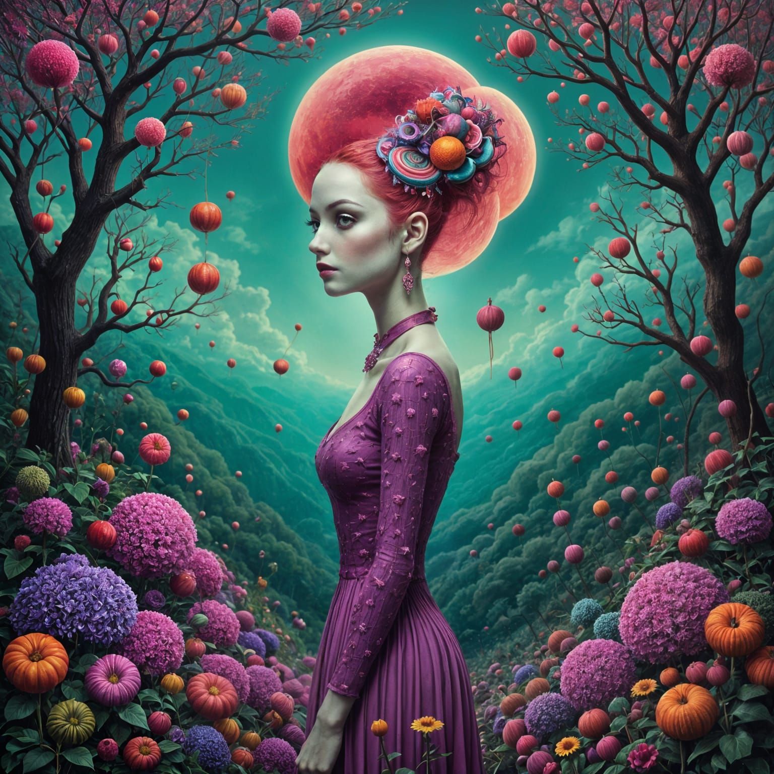 Eerie Surreal Wonderland in Nouveau Style