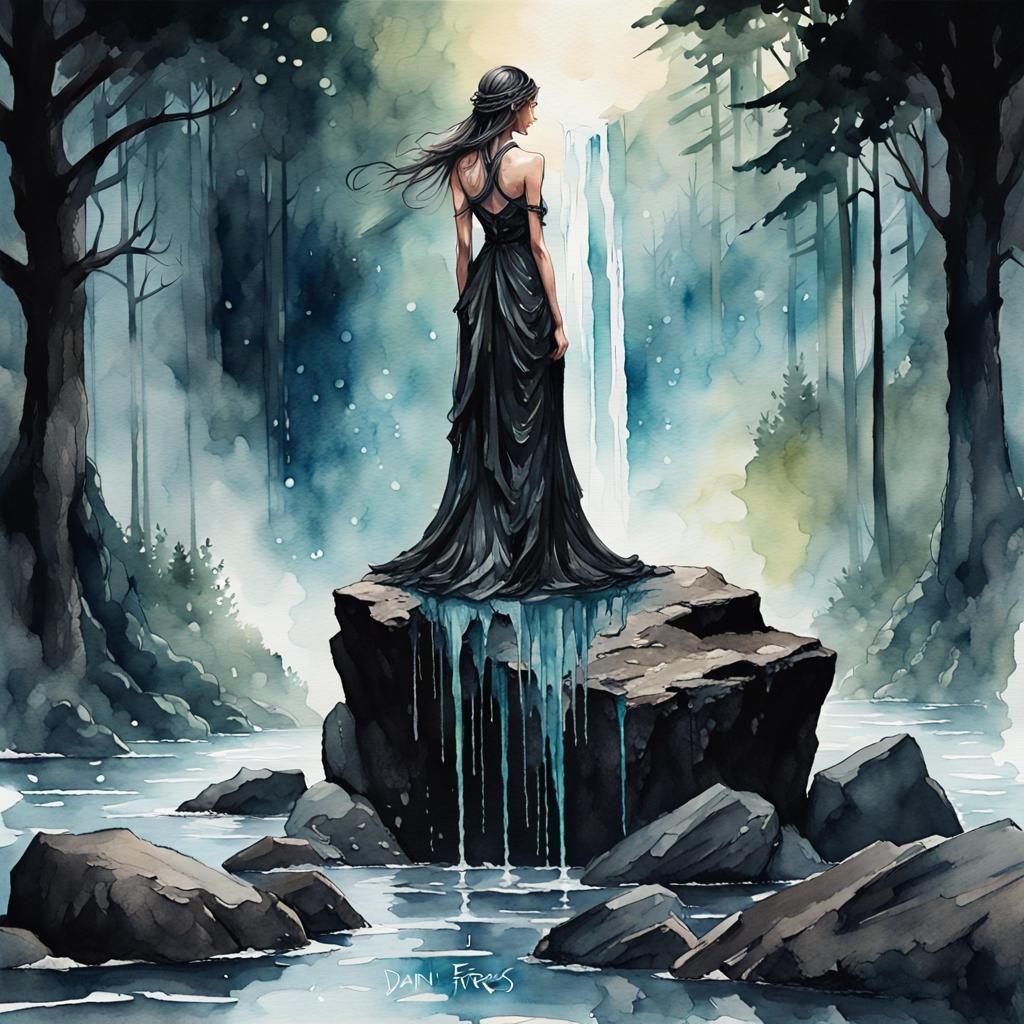 Painting of an abstract man standing on top of a hill, surrealism, anthropomorphic-humanoid, the cytoplasm, circa the year 2994, alien voodo...