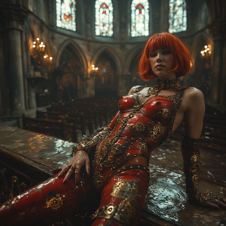 Lounging in a church