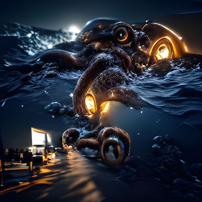 Kraken Emerging From Depths Of Ocean, Preparing To Attack, Created With  Generative Ai Stock Photo, Picture and Royalty Free Image. Image 203995302.