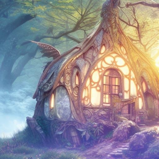 Rainbow fairy hut