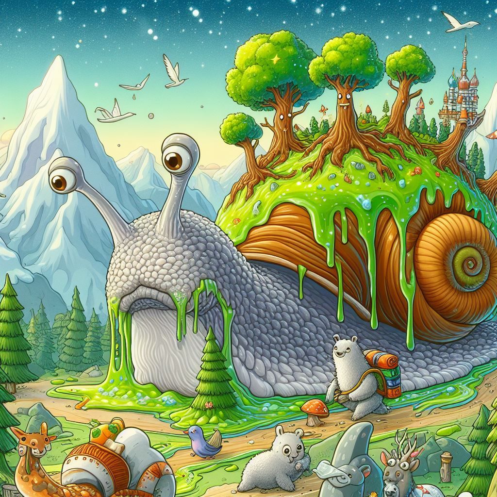 Snail whose slime grows