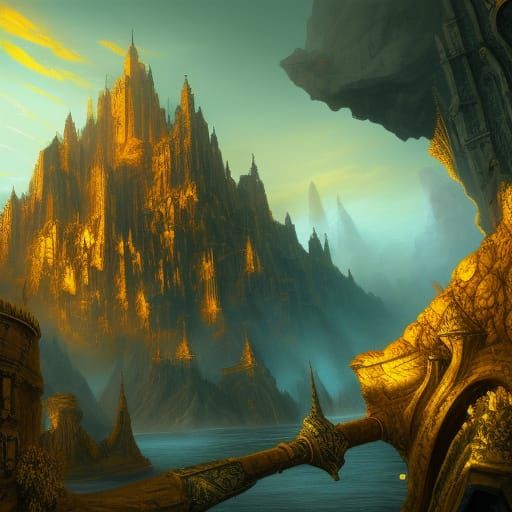 walls of gold with a man inside one