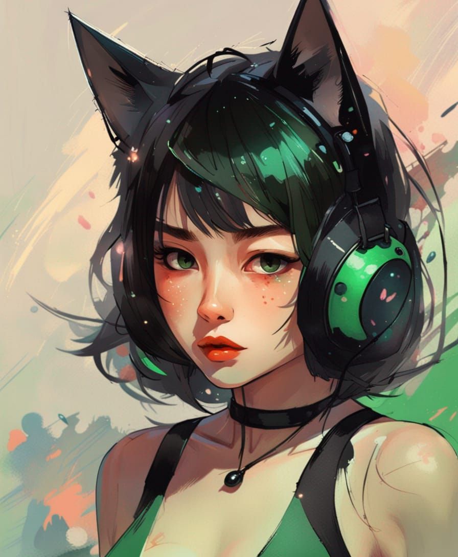 Wolfgirl - Ai Generated Artwork - Nightcafe Creator