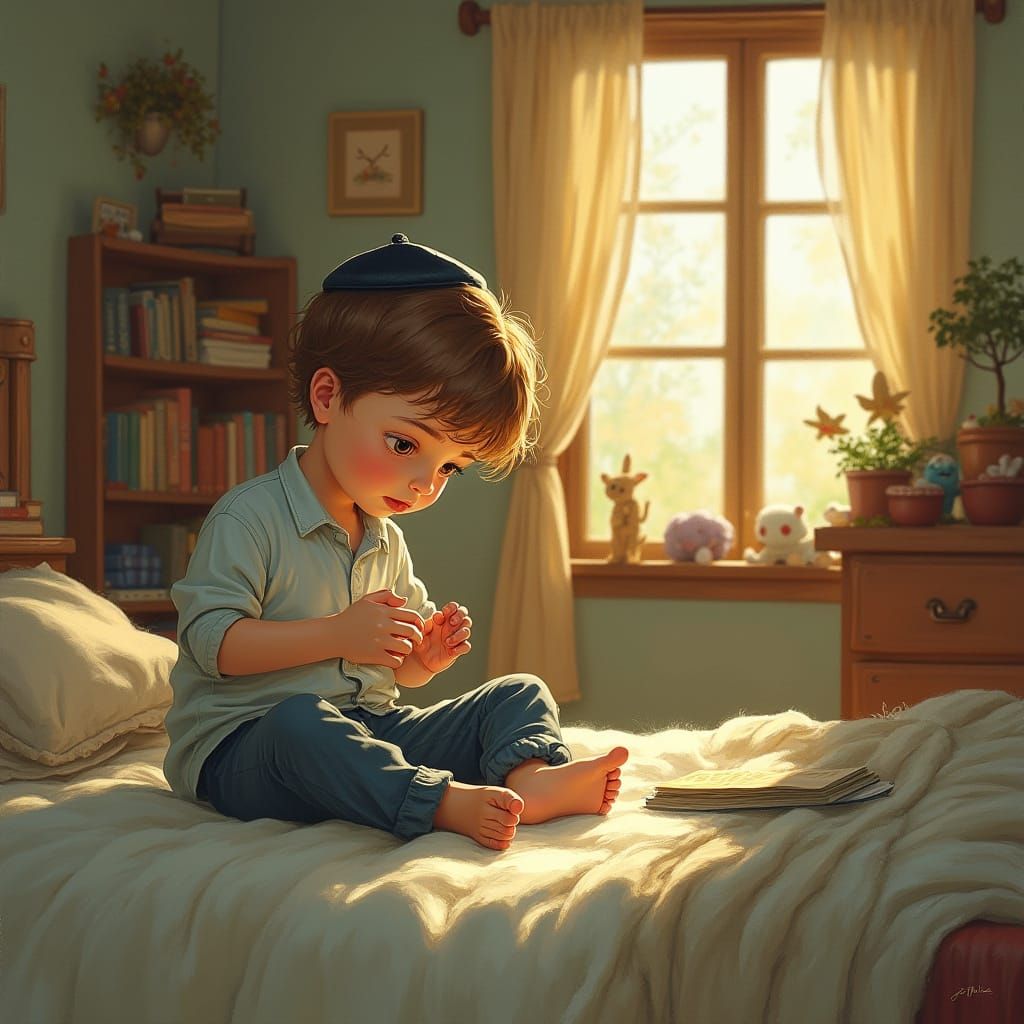 Whimsical Morning Routine in a Cozy Bedroom